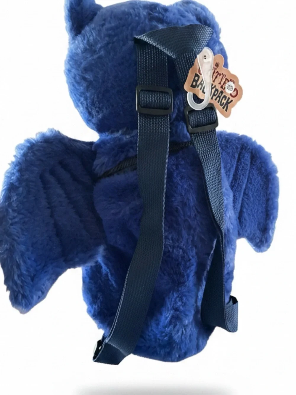 Plush Blue Owl Small Backpack with Pocket In The Back